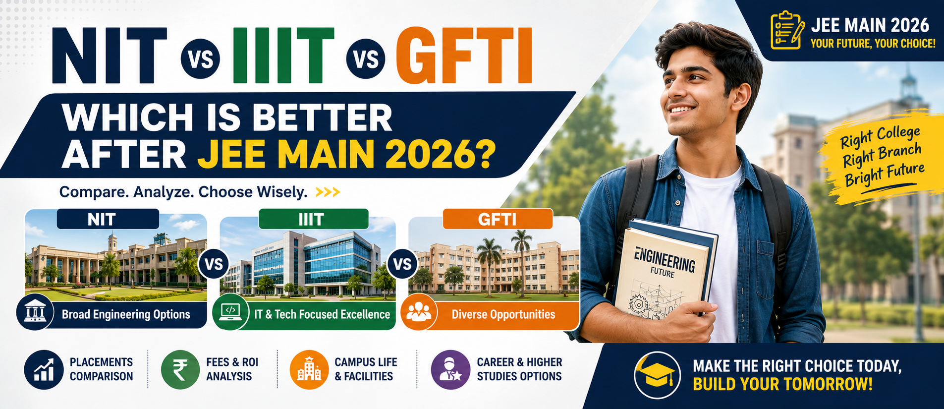 NIT vs IIIT vs GFTI: Which Is Better After JEE Main 2026?