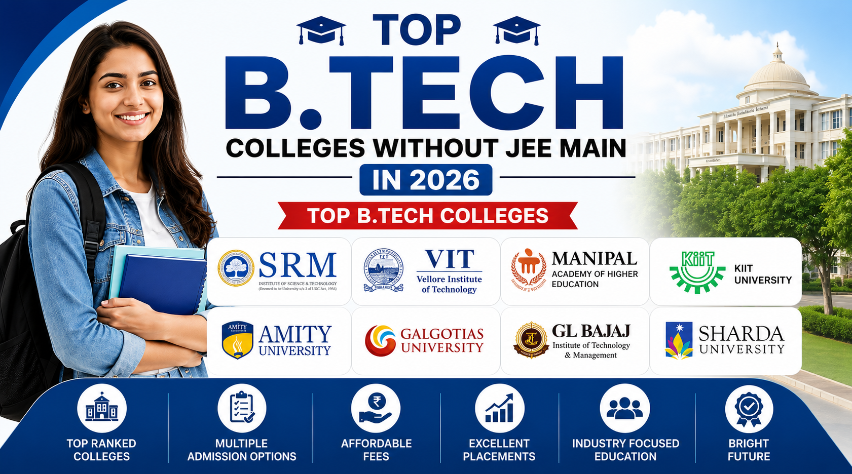 Top B.Tech Colleges Without JEE Main 2026
